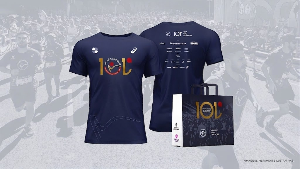 Kit Geral — camiseta, sacola e medalha São Silvestre 101